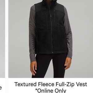BNWOT Lululemon textured fleece full zip vest! Online only! Size 6